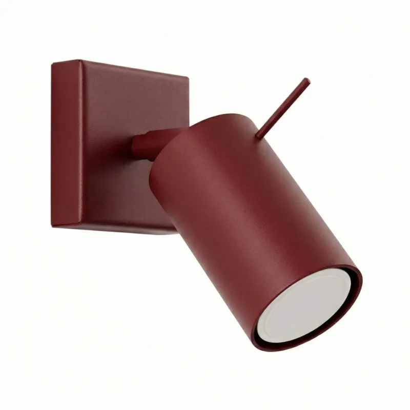 Kinkiet stalowy burgundowy regulowany 8cm RING SL.2159 - Sollux Lighting Nowy