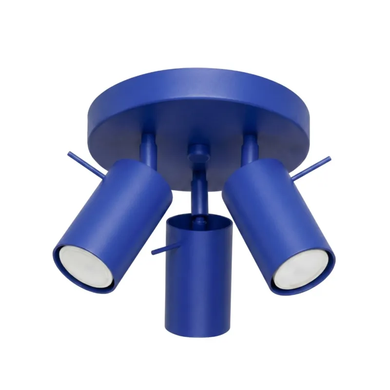 Nowość Plafon stalowy kwadratowy 3-punktowy ultramaryna RING 3P SL.2168 - Sollux Lighting