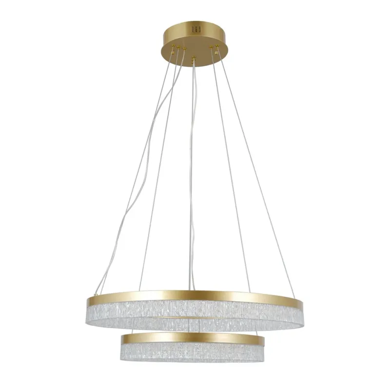 Lampa wisząca złota dwupierścieniowa LED 60cm PND-34533-2L-GD z serii PANTAL - Lampy Italux Darmowy zwrot