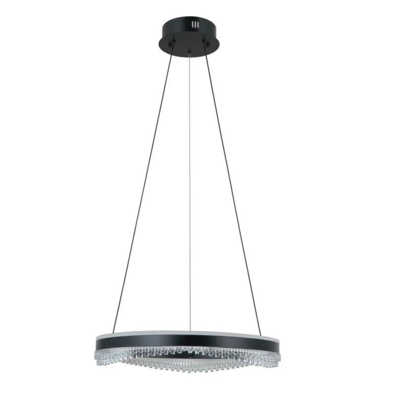 Wybór klientów Lampa wisząca LED czarna okrągła 50cm PND-34535-M-BK z serii MORTE - Lampy Italux