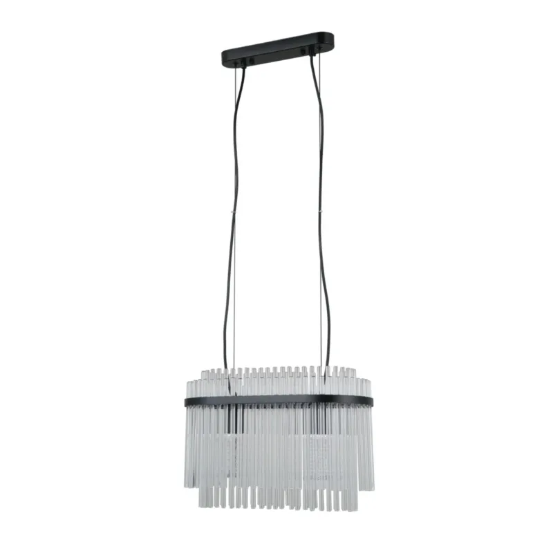 Kup online Lampa wisząca czarna metalowa ze szklanymi prętami PND-40929-2A-BK z serii Bonte - Lampy Italux