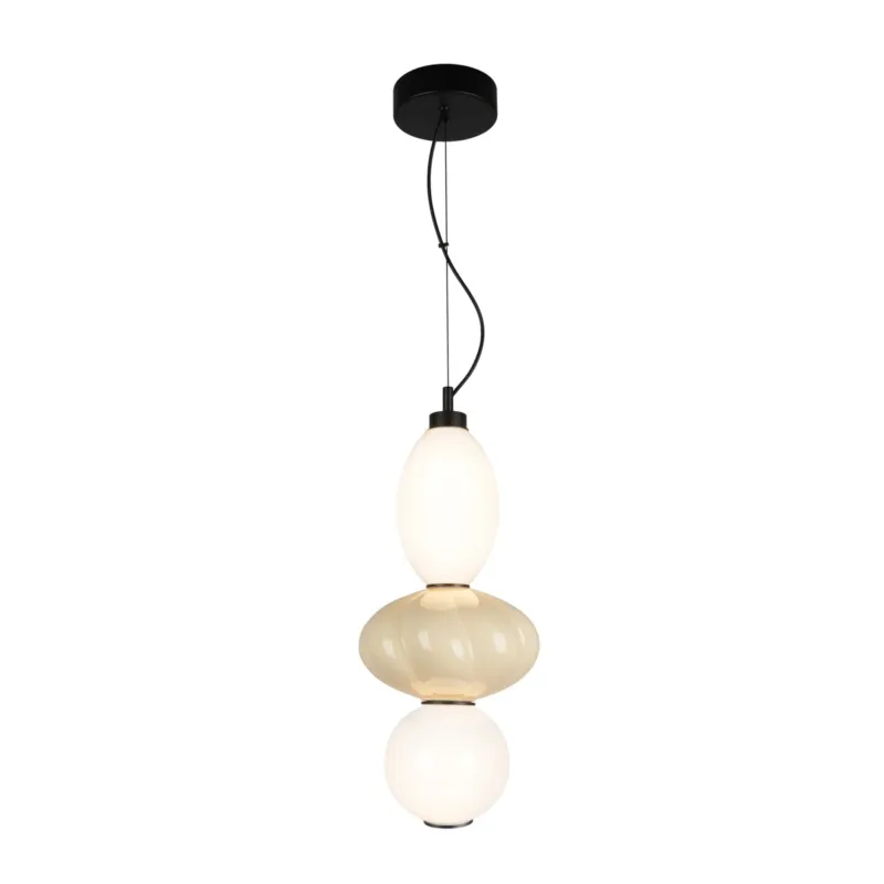 Premium Lampa wisząca szklana beżowo-biała PND-94721-2B-YLL z serii Tordi - Lampy Italux