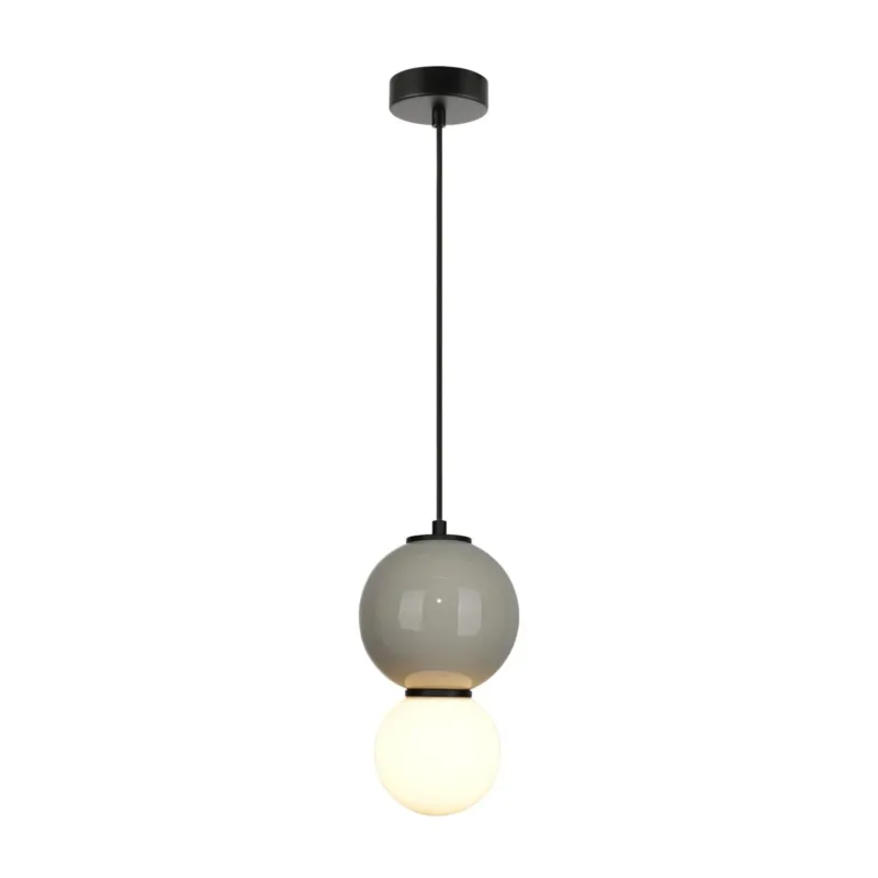 Dostępne od ręki Lampa wisząca szklana kulista szaro-biała PND-95221-1S-GR z serii Pieve - Lampy Italux