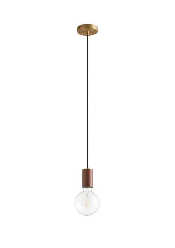 Zniżka Lampa wisząca KOPA mosiądz mat, orzech 1xE27 8421797500665 - MDC