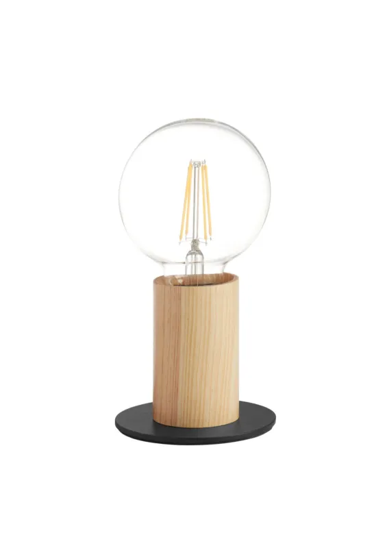 Lampa stołowa KOPA czarny mat, drewniany naturalny 1xE27 8421797500597 - MDC Tylko dziś