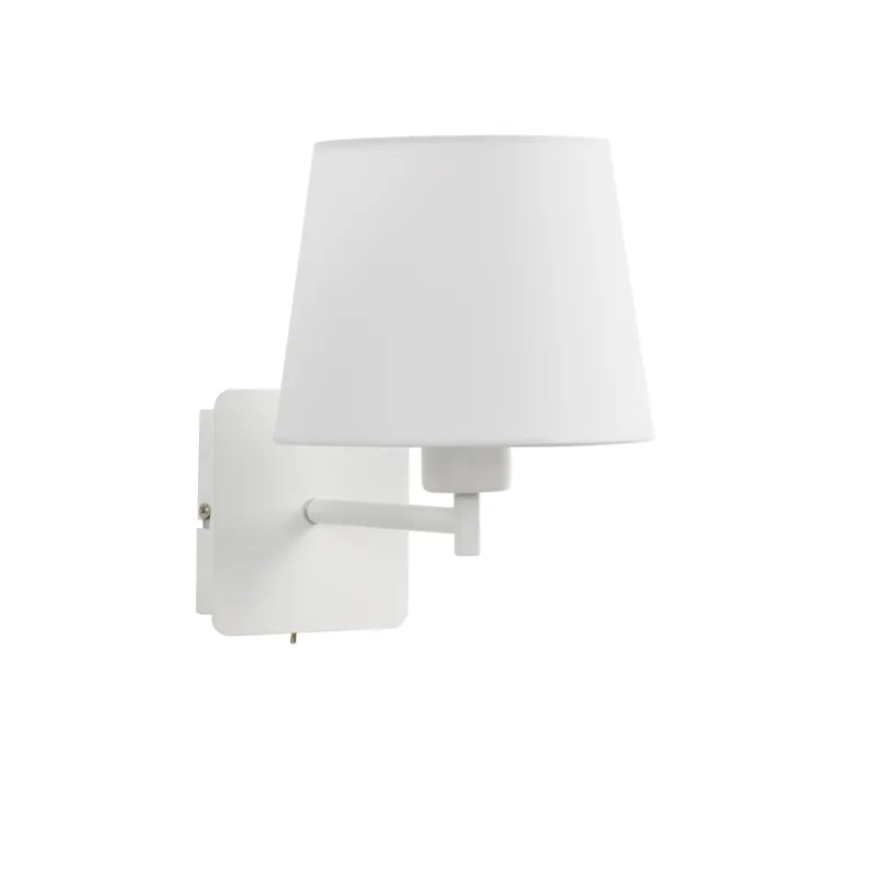 Darmowy zwrot Lampa ścienna MAILAND SINGLE biały mat 1xE27 abażur biały, z włącznikiem 8421797755980 - MDC