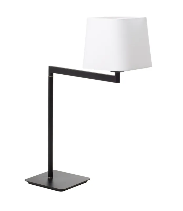 Premium Lampa stołowa FINESS S czarny mat 1xE27 regulowana, abażur biały w komplecie 8421797758110 - MDC