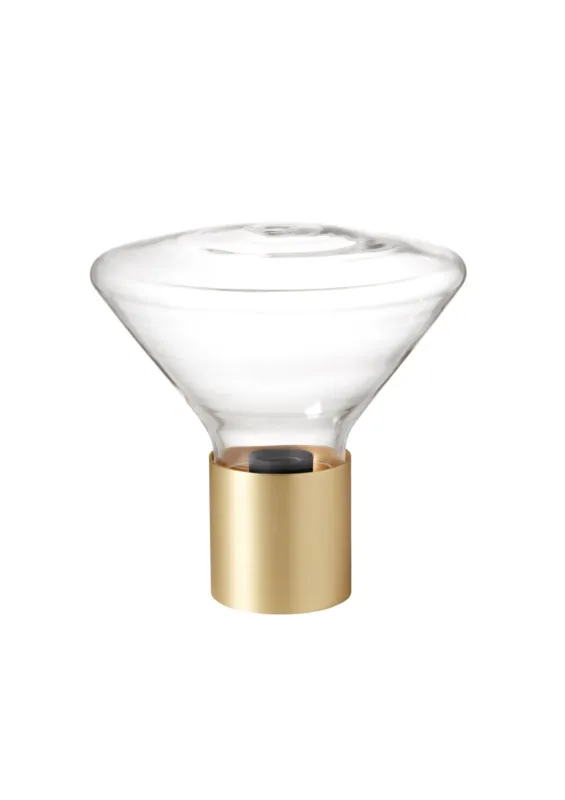 Lampa stołowa DELTA mosiądz mat E27 szkło transparentne 8421797806965 - MDC Wyprzedaż