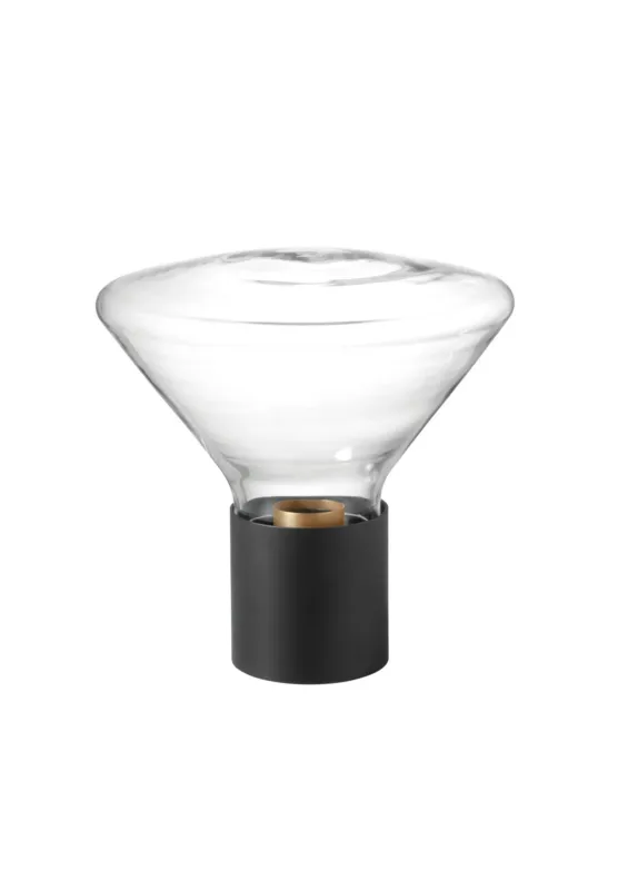 Lampa stołowa DELTA czarny mat E27 szkło transparentne 8421797806996 - MDC Taniej