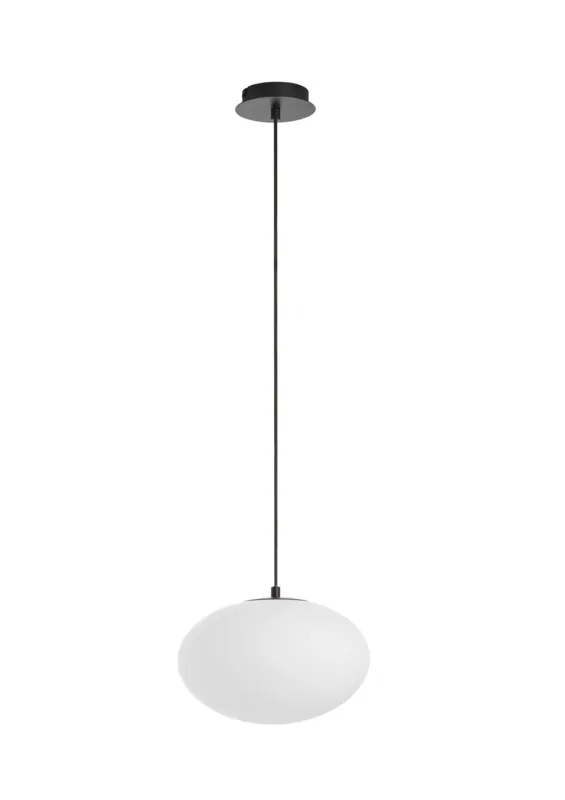 Lampa wisząca PRESS czarny 1xE27 Ø28cm szkło mleczne 8421797895594 - MDC Niska cena