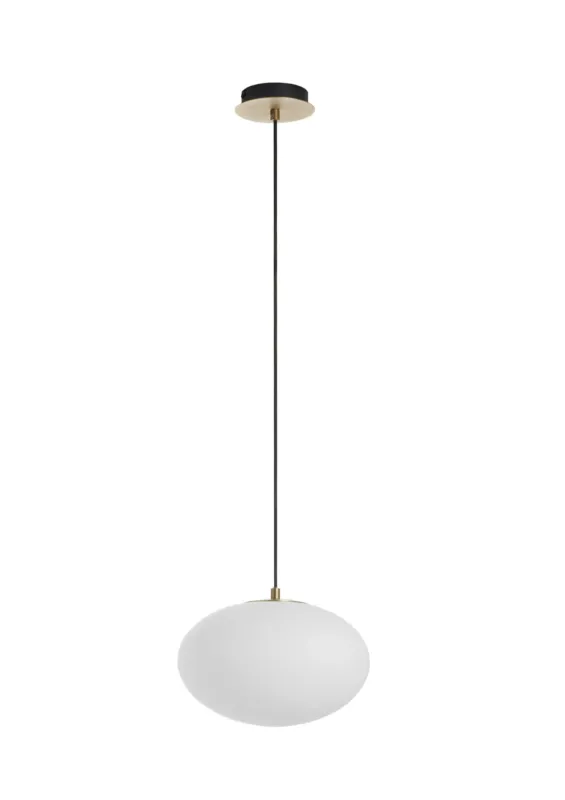 Bezpieczne zakupy Lampa wisząca PRESS mosiądz mat 1xE27 Ø28cm szkło mleczne 8421797895549 - MDC