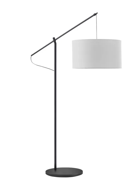 Oferta limitowana Lampa podłogowa ALTISSIMA regulowana czarna 1xE27 abażur biały w komplecie 8421797893293 - MDC