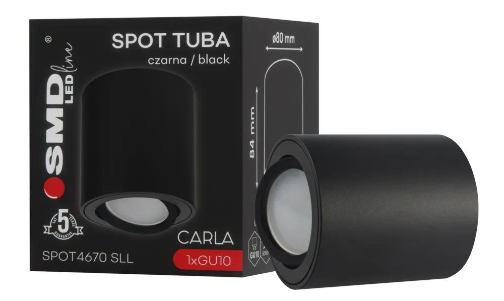 Tylko dziś SPOT TUBA CARLA ROUND GU10 CZAR 5Y SMD LEDline SPOT4670SLL - SMD LEDline