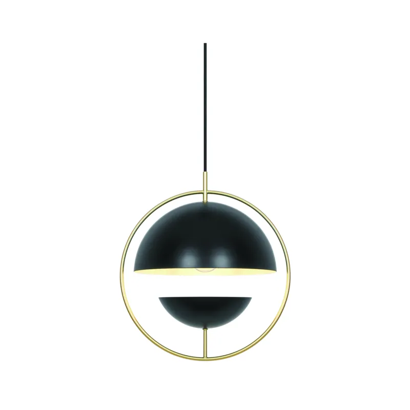 Taniej Lampa wisząca z mosiężnym pierścieniem i czarnym metalowym kloszem Tavia NO2412353003 - Nordlux
