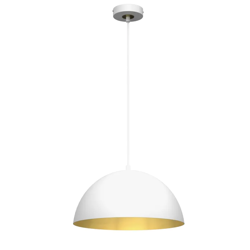 Dostępne od ręki Lampa wisząca BETA WHITE/GOLD 1xE27 35cm MLP7897 - Milagro