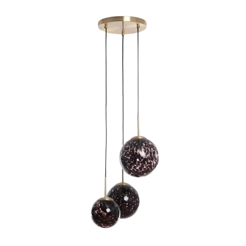 Kup online Lampa wisząca 3 szkalne Czarne Kule E14 Sfero ABR-3SLWS-E14 - Abruzzo