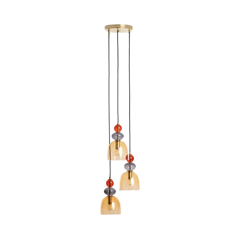 Sprawdź teraz Lampa wisząca Szklana Bursztynowa 3xE14 35cm Koloreno ABR-3KOLOK-A - Abruzzo