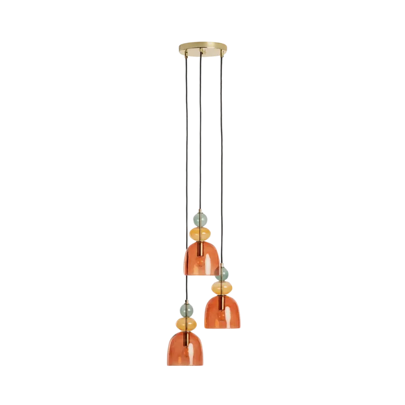 Lampa wisząca Szklana Czerwona 3xE14 35cm Koloreno ABR-3KOLOK-C - Abruzzo Ograniczona ilość