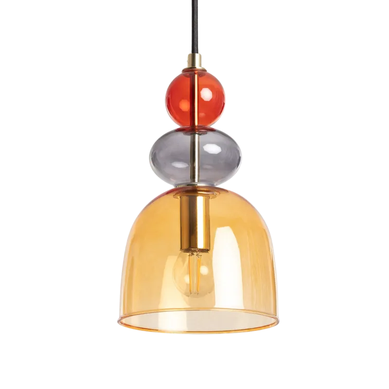 Lampa wisząca Szklana Bursztynowa E14 15cm L Koloreno ABR-KOLO2-A - Abruzzo Najlepsza cena