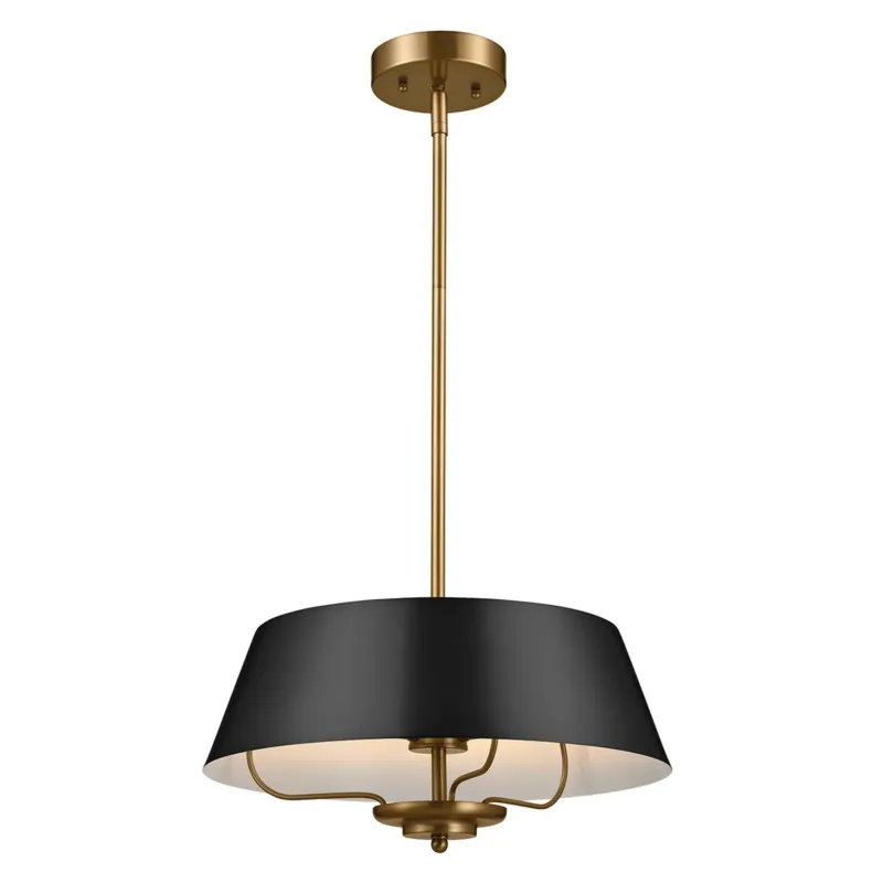 Lampa wisząca metalowa czarno-mosiężna 3-punktowa KL-LUELLA-3P-BKB z serii LUELLA - Elstead Lighting Darmowy zwrot