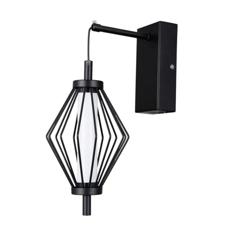 Premium Kinkiet metalowy czarny geometryczny WL-34403-1-BK z serii Sevil - Lampy Italux