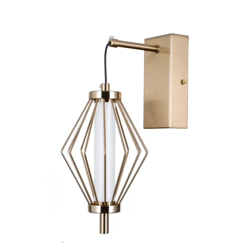 Kinkiet metalowy złoty geometryczny WL-34403-1-HBR z serii Sevil - Lampy Italux Tylko dziś