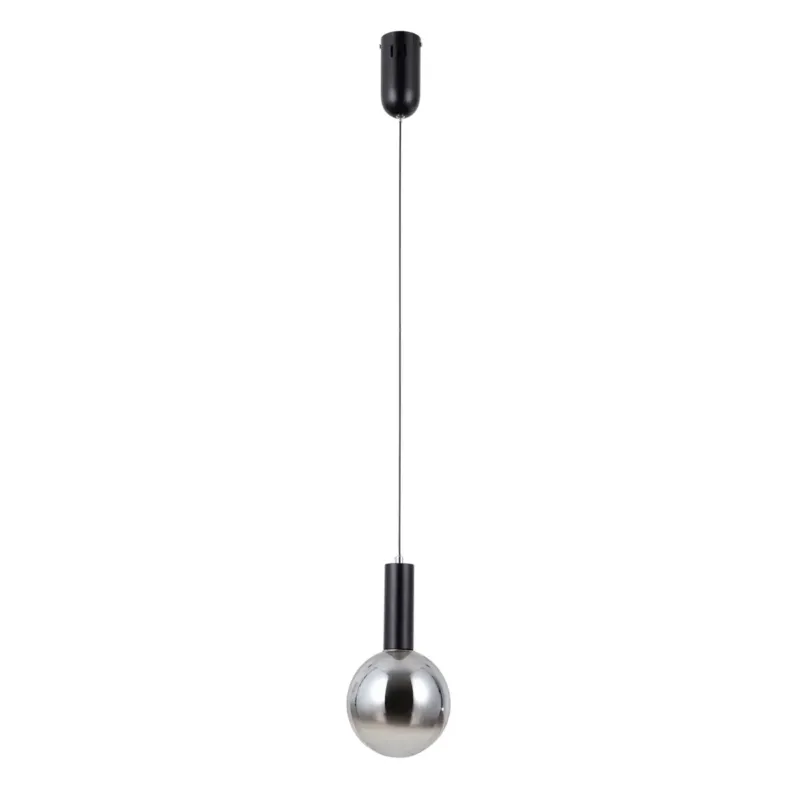 Zamów dziś Lampa wisząca aluminiowa czarna z kulistym kloszem PND-34378-1S-BK z serii Strela - Lampy Italux