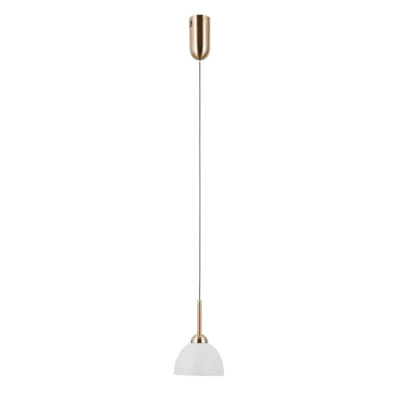 Lampa wisząca złota aluminiowa z białym kloszem PND-34374-1-HBR z serii Montiela - Lampy Italux Hit cenowy