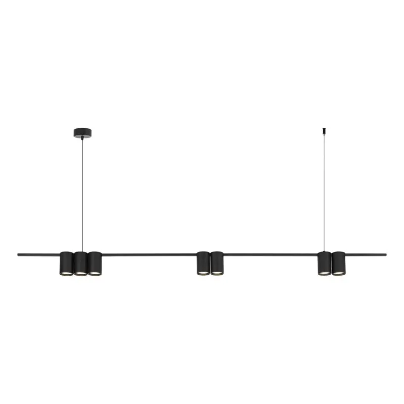 Popularny Milagro Lampa wisząca (listwa) GENESIS BLACK 7xGU10 ML0370