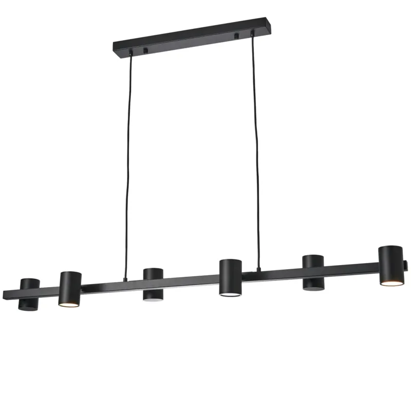 Lampa Wisząca nowoczesna Noe Long 6xGU10 czarna PL0111-BK - Yaskr Promocja