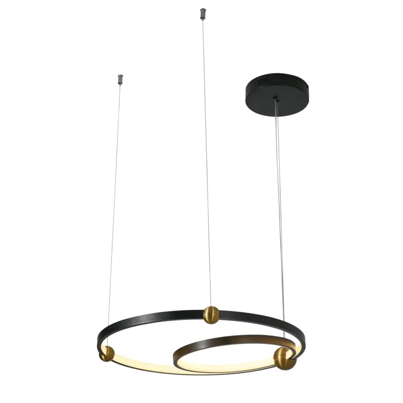Rabat Lampa Wisząca okręgi do salonu Kido S LED czarna PL0138 - Yaskr