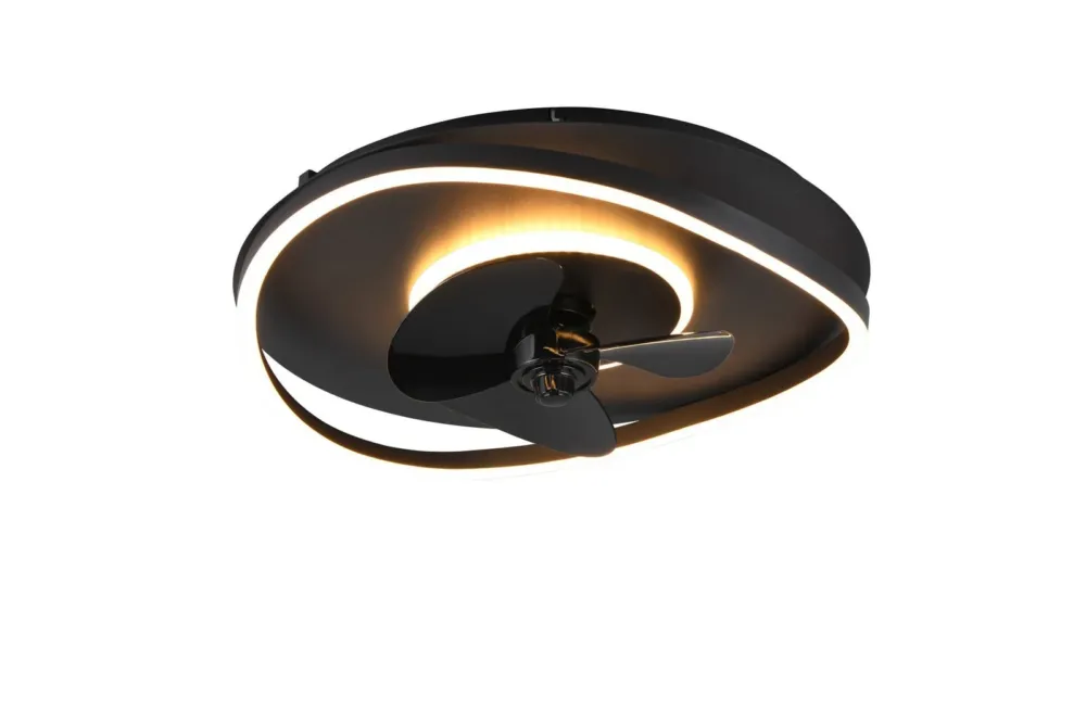 czarna lampa sufitowa LED z wentylatorem +pilot SORTLAND R67393132 RL Ostatnie sztuki