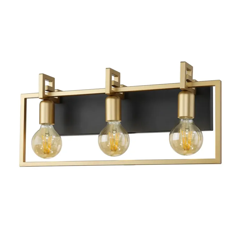 Łatwy zwrot Kinkiet metalowy złoto-czarny 3-punktowy WL-44003-3-BK-GD z serii Primero - Lampy Italux