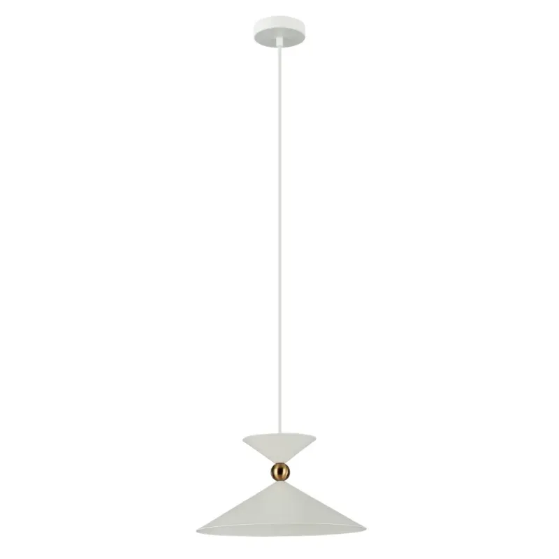 Rabat Lampa wisząca metalowa biała stożkowa PND-84432-1-WH z serii QUELTO - Lampy Italux