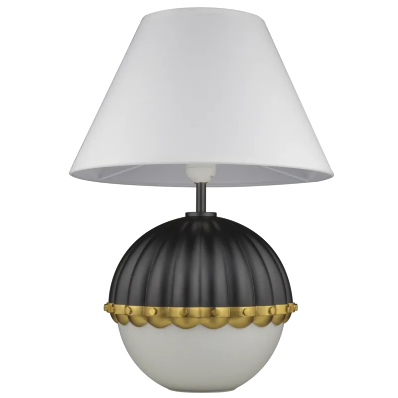 Lampa stołowa metalowa biało-czarna z mosiądzem T01275BK z serii PRALINES - Cosmo Light Taniej