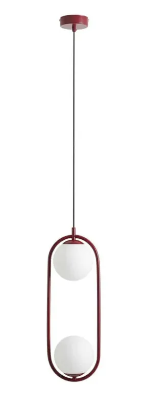 Aldex Lampa wisząca metalowa czerwona 2-punktowa 1086H15 z serii RIVA Zniżka