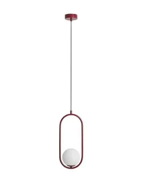 Bestseller Aldex Lampa wisząca metalowa czerwona szklana 1086G15 z serii RIVA