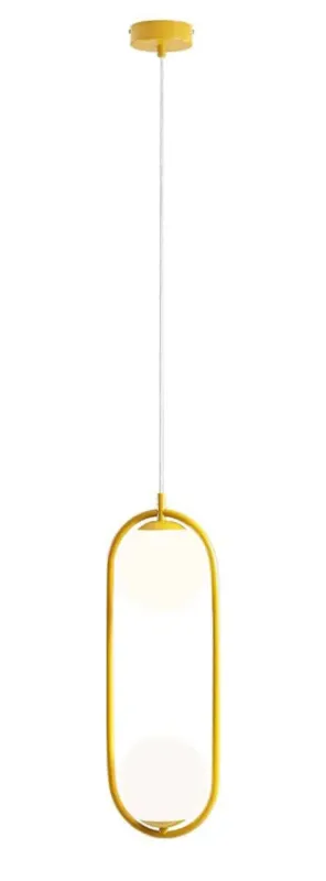 Aldex Lampa wisząca metalowa żółta 2-punktowa 1086H14 z serii RIVA 2 Tani