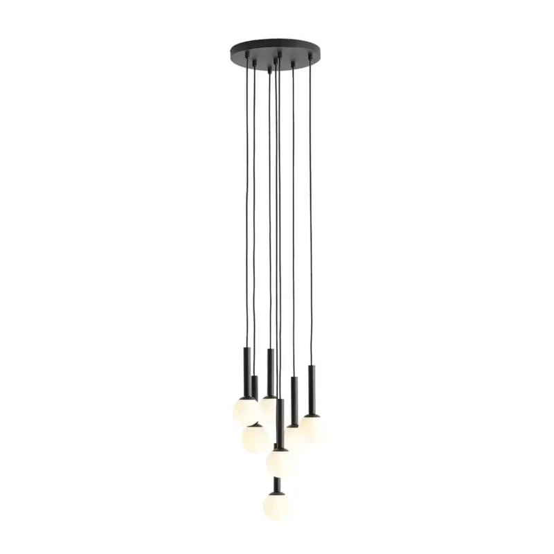 Promocja Aldex Lampa wisząca metalowa czarna 7-punktowa 1117T1 z serii RIU