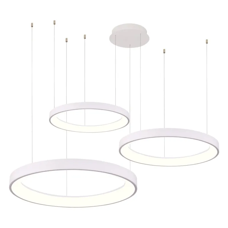 Wybór klientów Azzardo Lampa wisząca LED biała potrójna okrągła AZ5025 z serii RING AGNES
