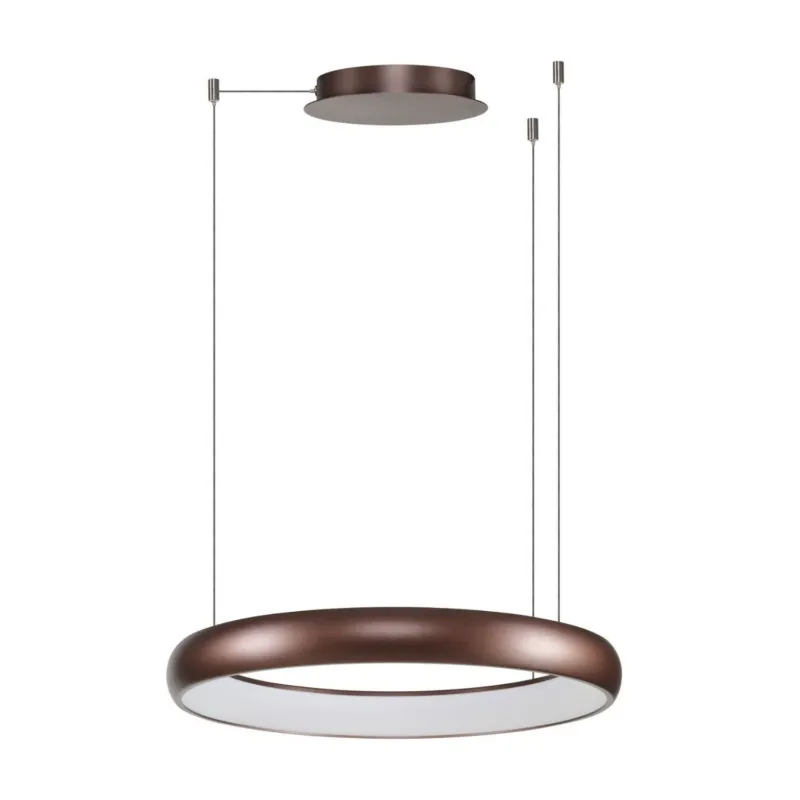Ograniczona ilość Azzardo Lampa wisząca LED brązowa okrągła 81cm AZ5065 z serii ANTONIO PENDANT
