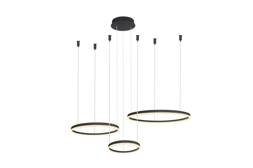Zniżka Azzardo Lampa wisząca LED czarna 3-pierścieniowa AZ4972 z serii RING HALO