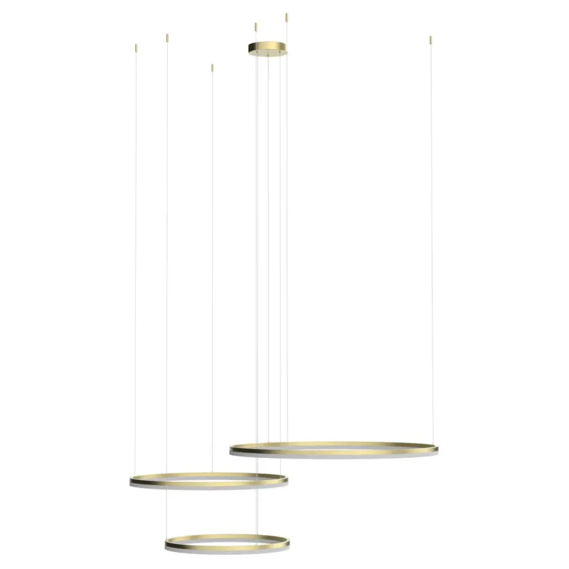 Cena promocyjna Azzardo Lampa wisząca złota metalowa 3-pierścieniowa LED AZ5350 z serii RING HALO