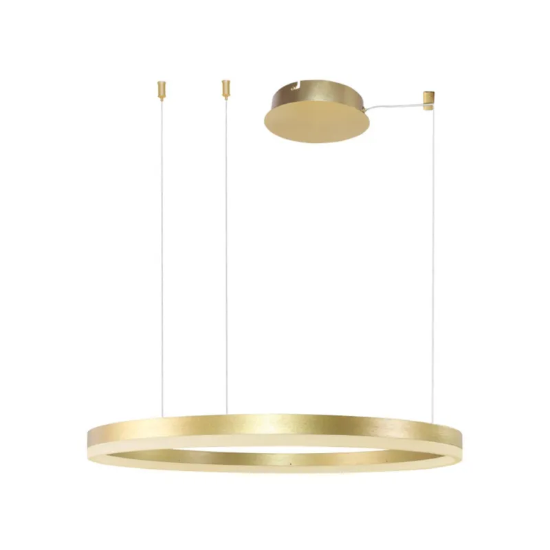Promocja Azzardo Lampa wisząca złota metalowa okrągła 80cm AZ4961 z serii RING HALO PENDANT
