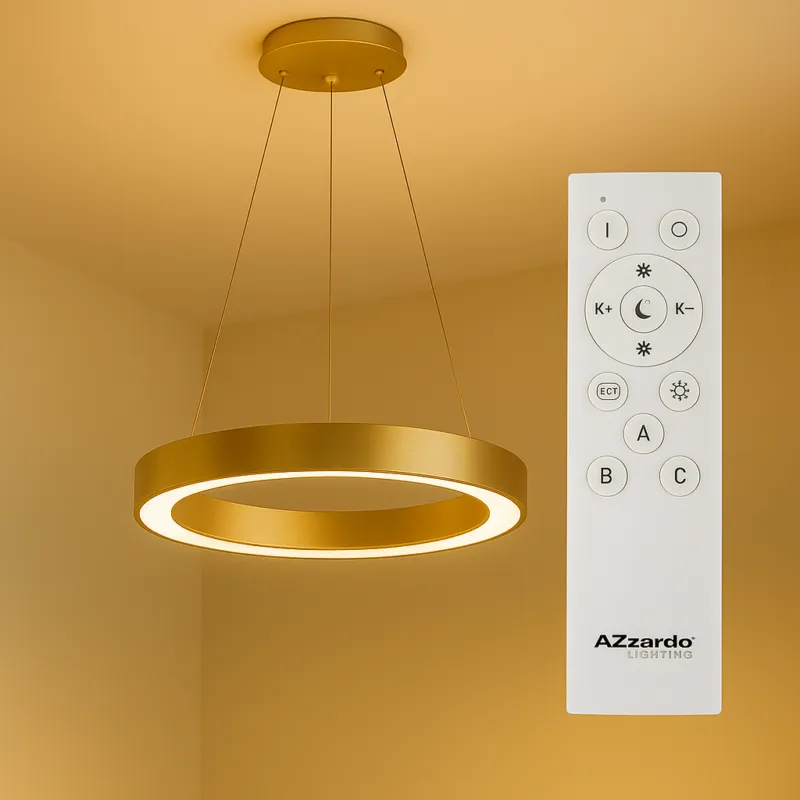 Promocja Azzardo Lampa wisząca złota okrągła LED 60cm AZ5009 z serii SANTANA