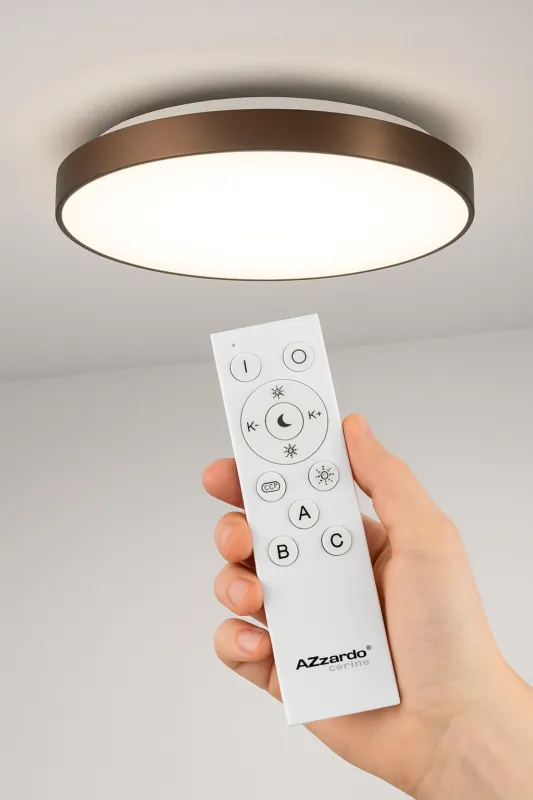 Azzardo Plafon LED brązowy okrągły 80cm z pilotem AZ4994 z serii SANTANA Wysoka jakość