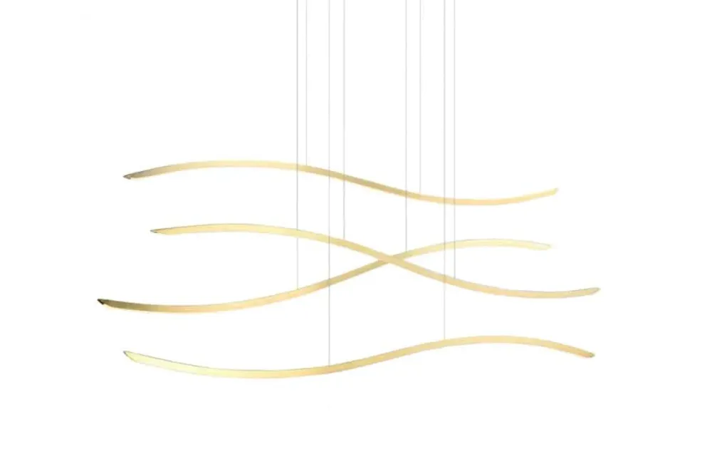 Azzardo Lampa wisząca złota metalowa 4-punktowa AZ4058 z serii Waves Wysoka jakość