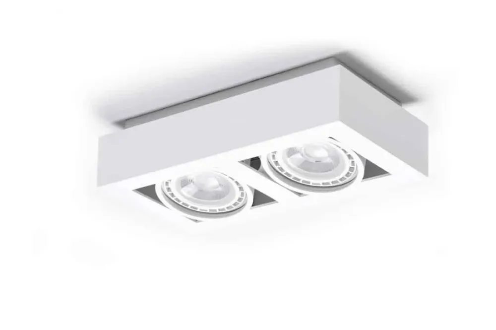 Azzardo Lampa sufitowa biała metalowa 2-punktowa AZ4440 z serii Nikea Nie przegap