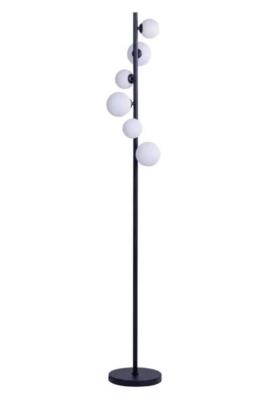 Sprawdź teraz Azzardo Lampa podłogowa metalowa czarno-biała 6-punktowa AZ4405 z serii Sybilla