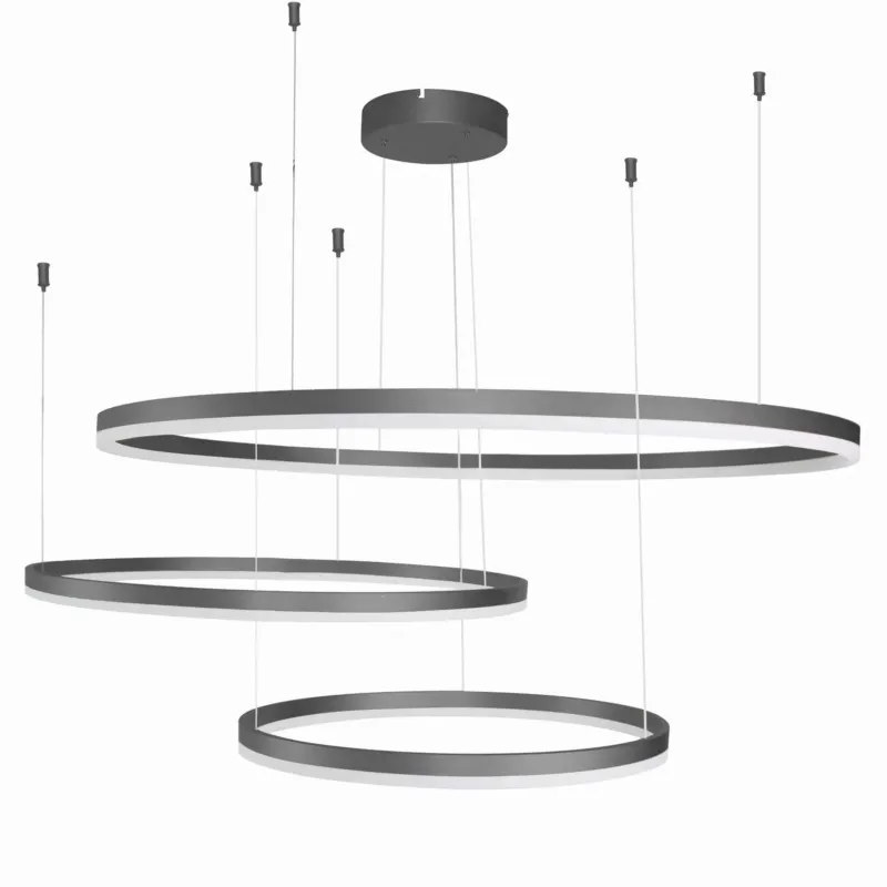 Bezpieczne zakupy Azzardo Lampa wisząca LED czarna metalowa potrójna AZ4707 z serii RING Halo